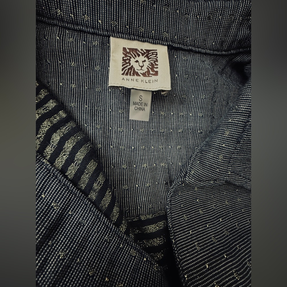 Anne Klein Dark Blue Patterned Jacket - image 6